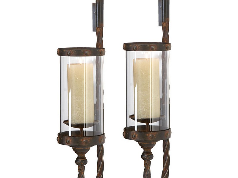 Rustic Metal Candle Wall Sconces