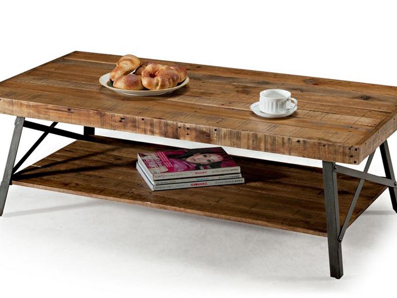 Rustic Wood And Iron Coffee Table