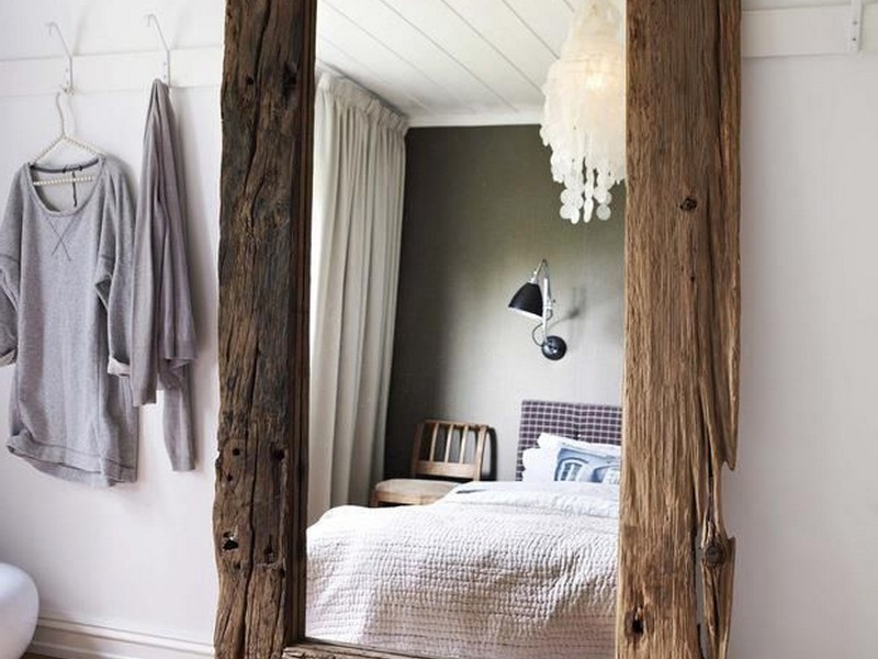 Rustic Wood Floor Mirror