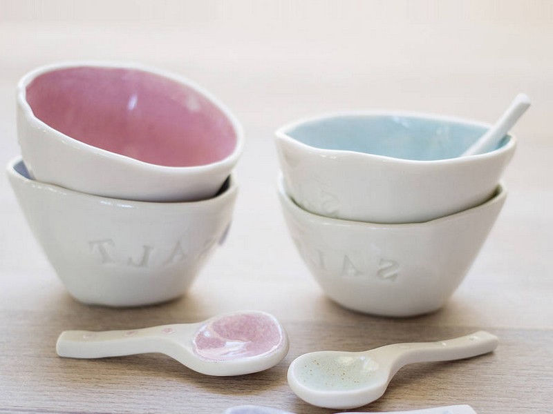 Salt And Pepper Bowls With Spoons