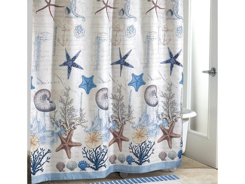 Seashell Bathroom Window Curtains