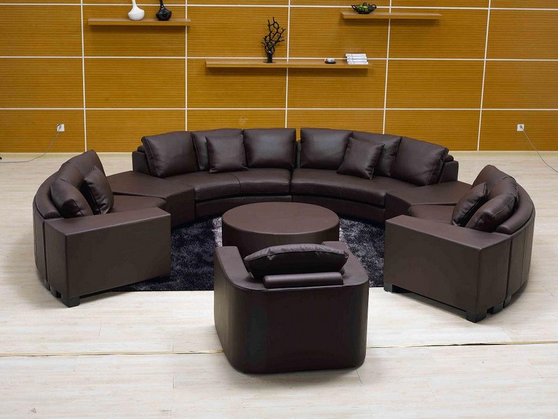 Semi Circle Leather Couch