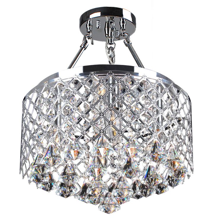 Semi Flush Mount Crystal Chandelier