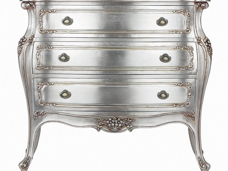 Silver Bombe Chest Of Drawers