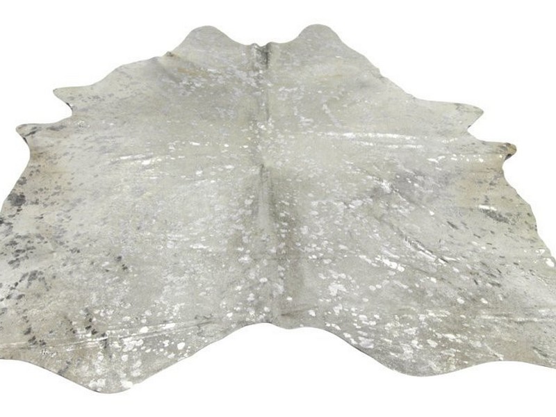 Silver Metallic Cowhide Rug