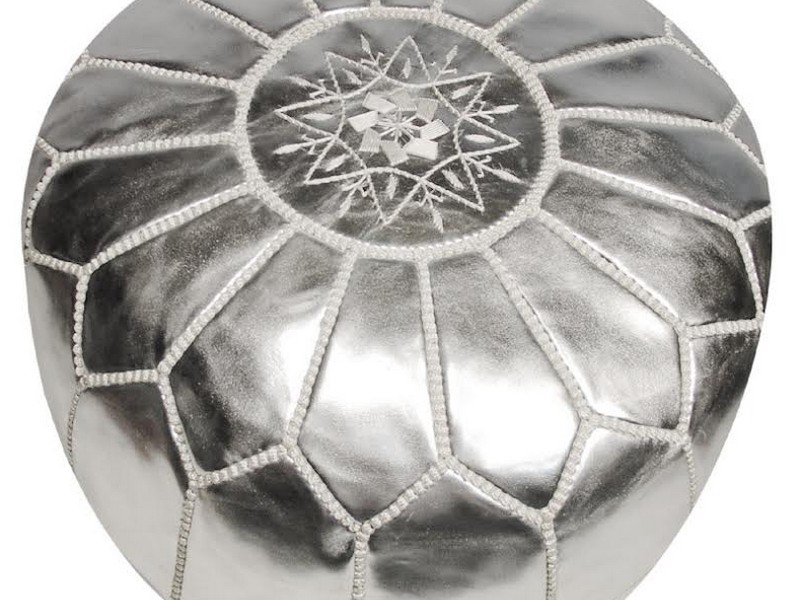 Silver Moroccan Pouf