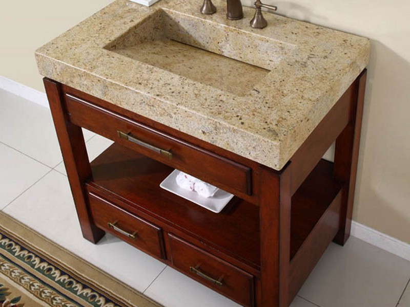 Single Sink Bathroom Vanity With Granite Top