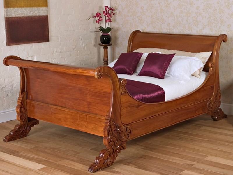 Solid Mahogany Sleigh Bed