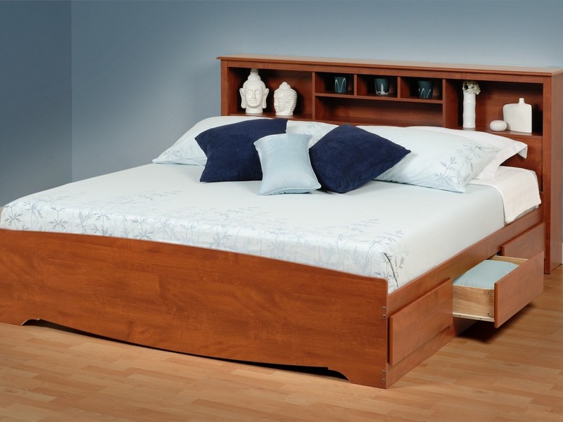 Solid Wood Platform Beds With Storage Drawers