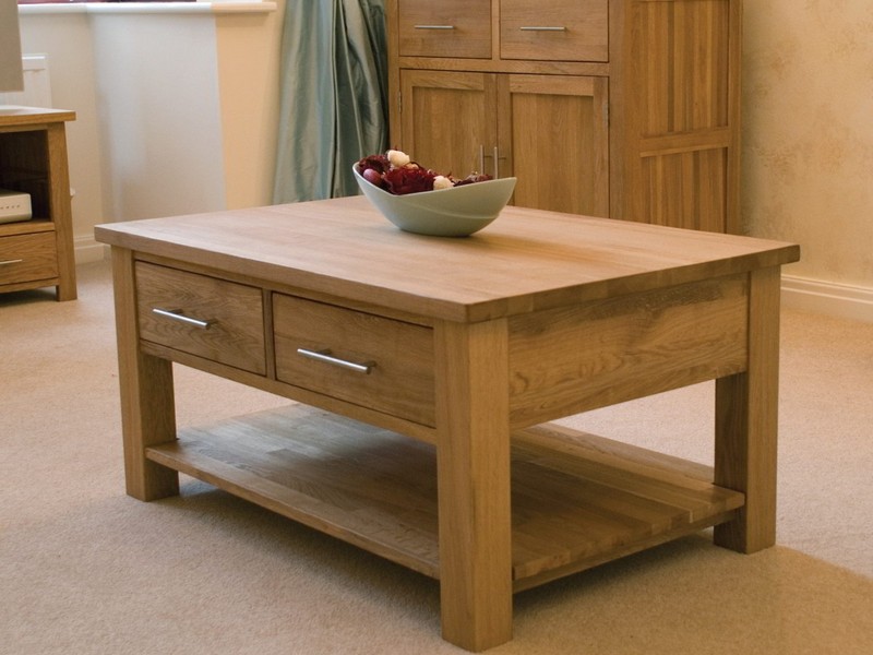 Square Coffee Table With Storage Drawers