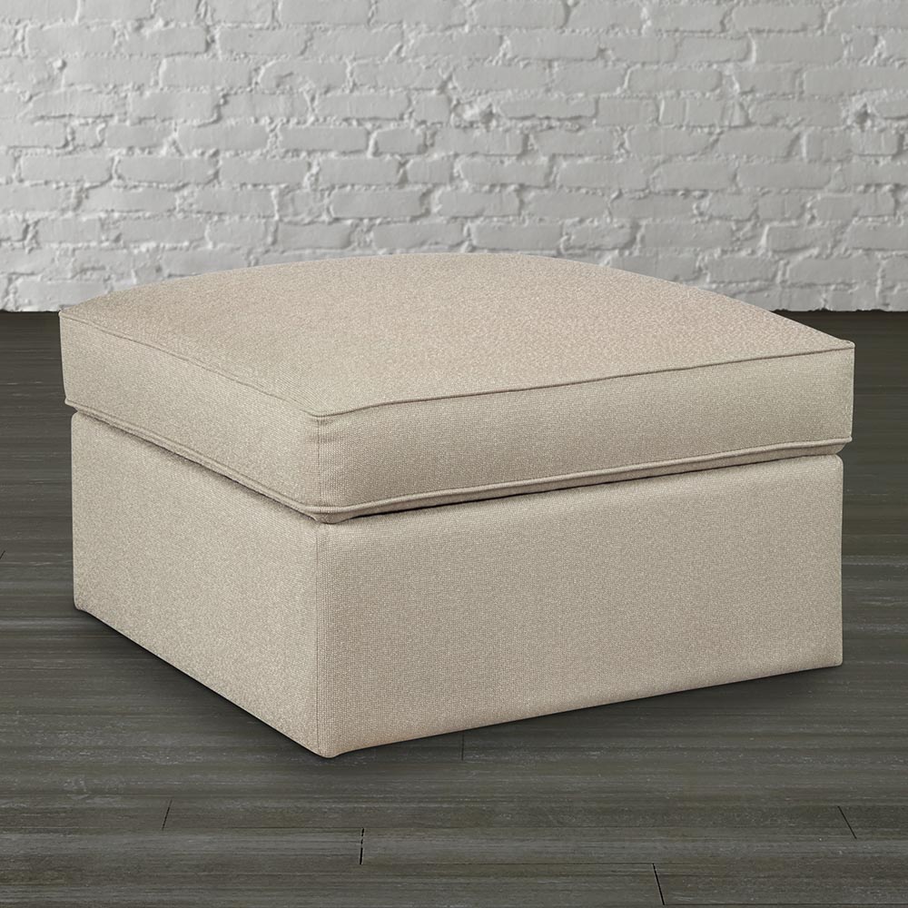 Square Fabric Storage Ottoman