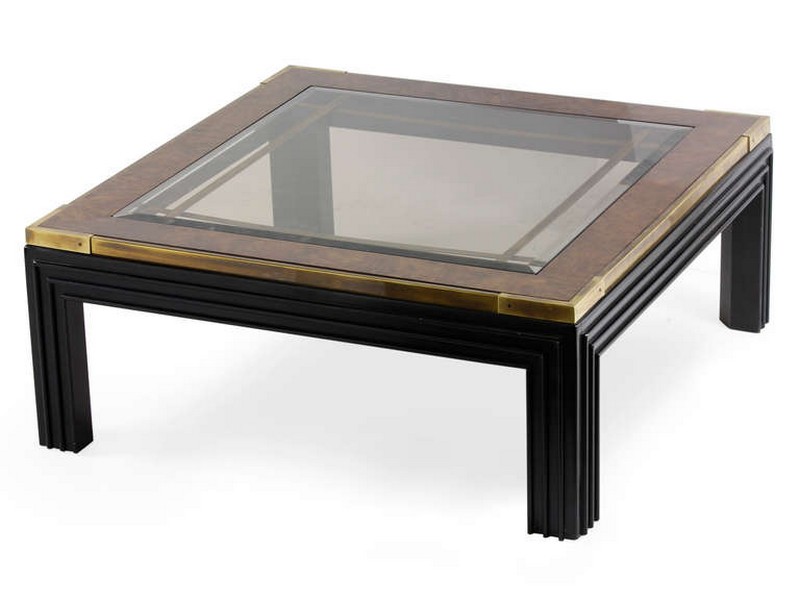 Square Glass And Wood Coffee Tables