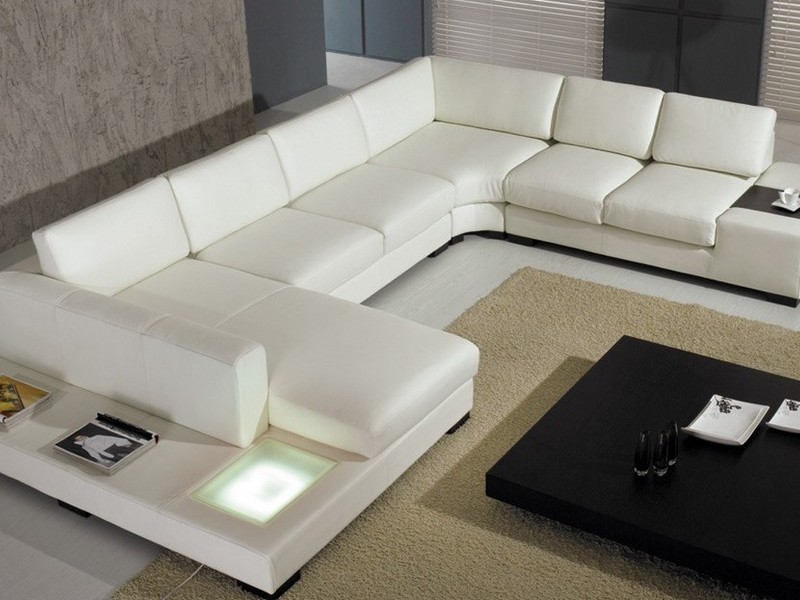 Square Leather Sectional Sofa