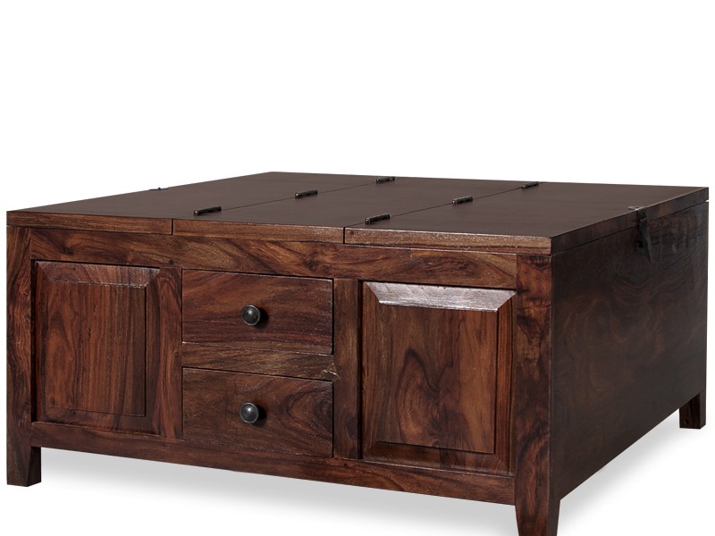 Square Wood Coffee Table With Storage