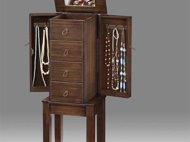 Standing Jewelry Mirror Armoire