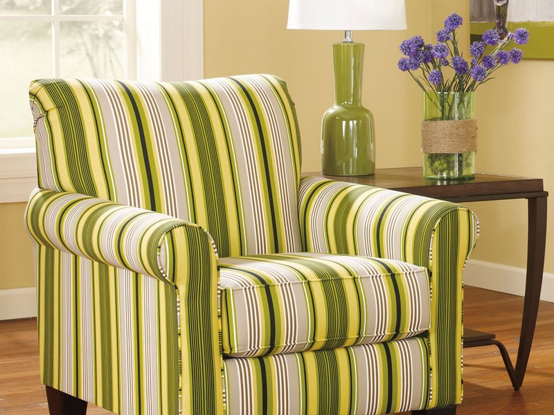 Striped Accent Chair With Arms