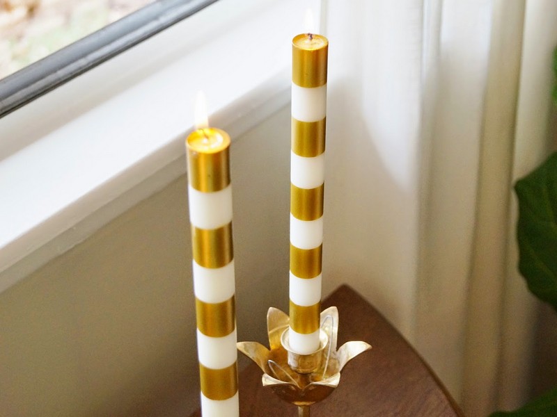 Striped Taper Candles