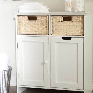 Tall Bathroom Storage Cabinet With Laundry Bin