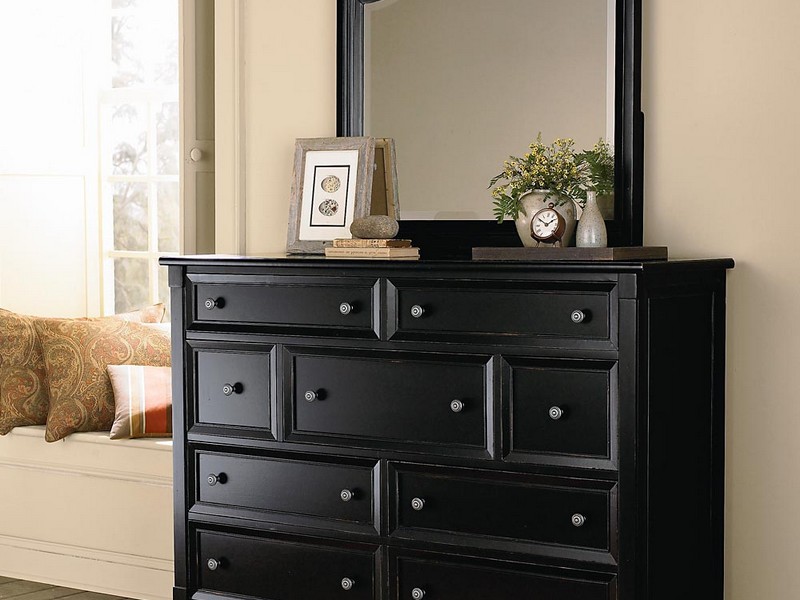 Tall Black Dresser With Mirror