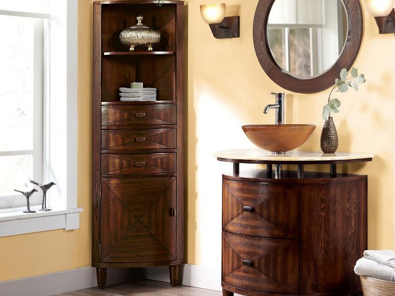 Tall Corner Bathroom Linen Cabinet