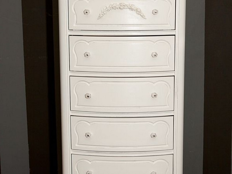 Tall White Antique Dresser