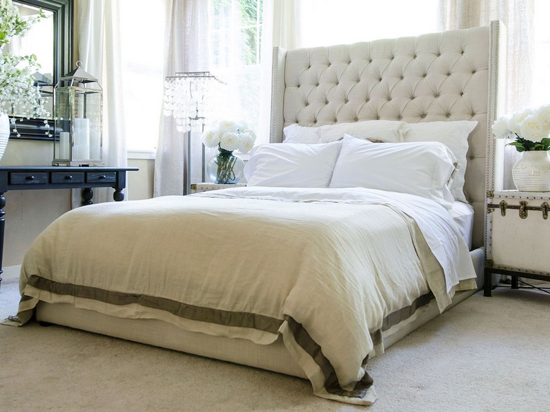 Tall White Upholstered Headboard