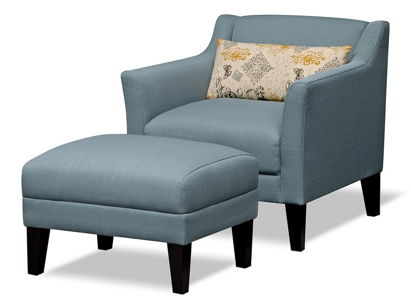 Teal Accent Chair With Ottoman