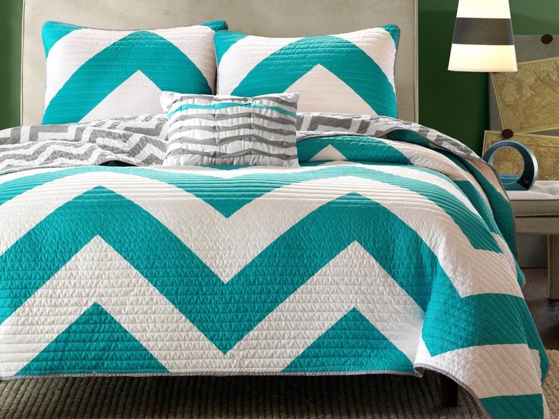 Teal Chevron Bedding Queen