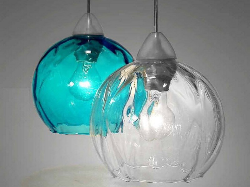 Teal Glass Pendant Light