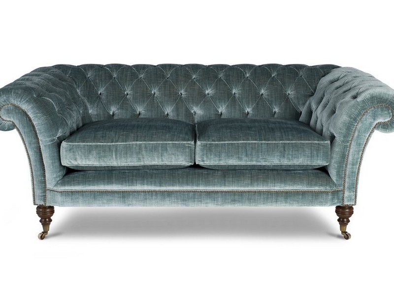 Teal Velvet Chesterfield Sofa