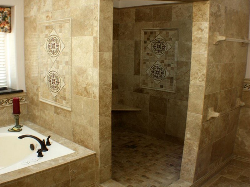 Tiled Bathroom Shower Stalls