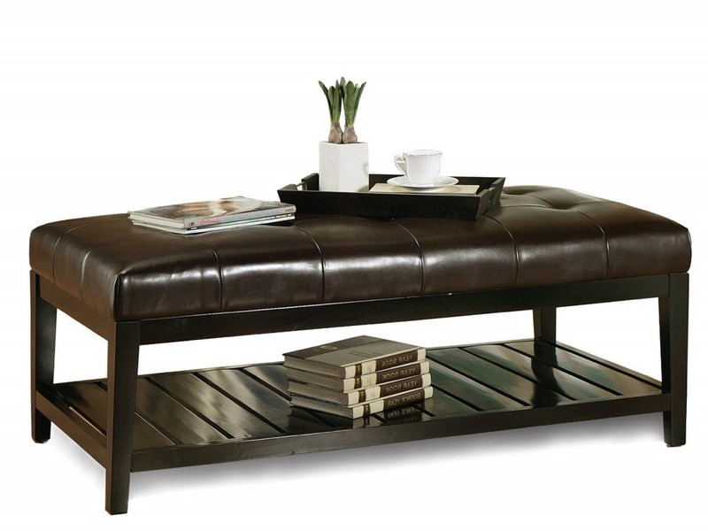 Tufted Leather Ottoman Coffee Table