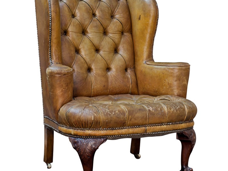 Tufted Leather Wingback Chair