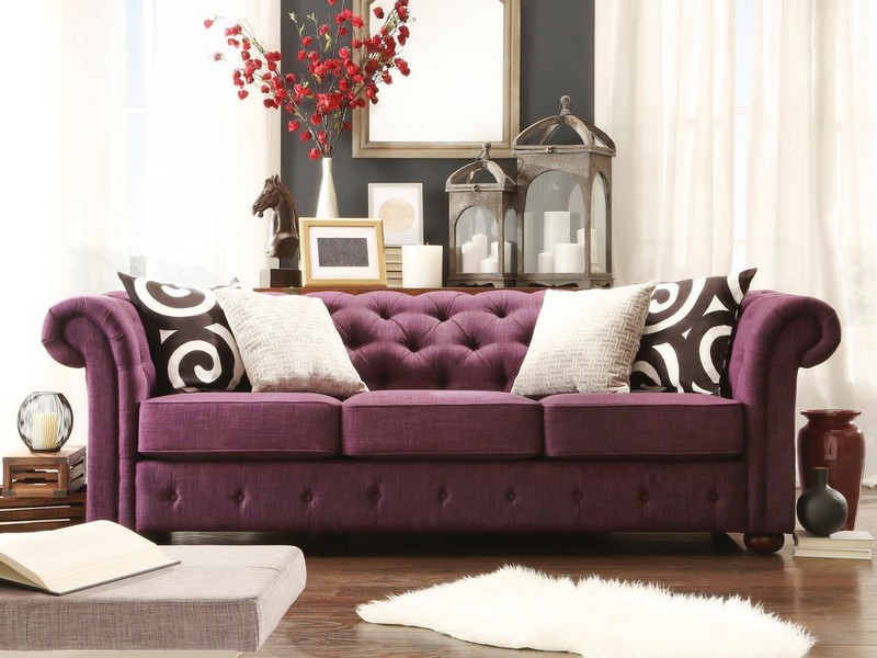 Tufted Linen Sofa