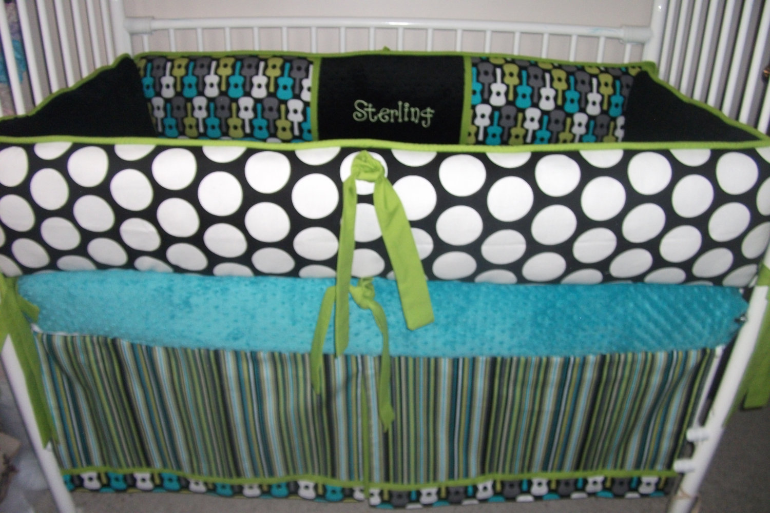 Turquoise And Lime Green Baby Bedding