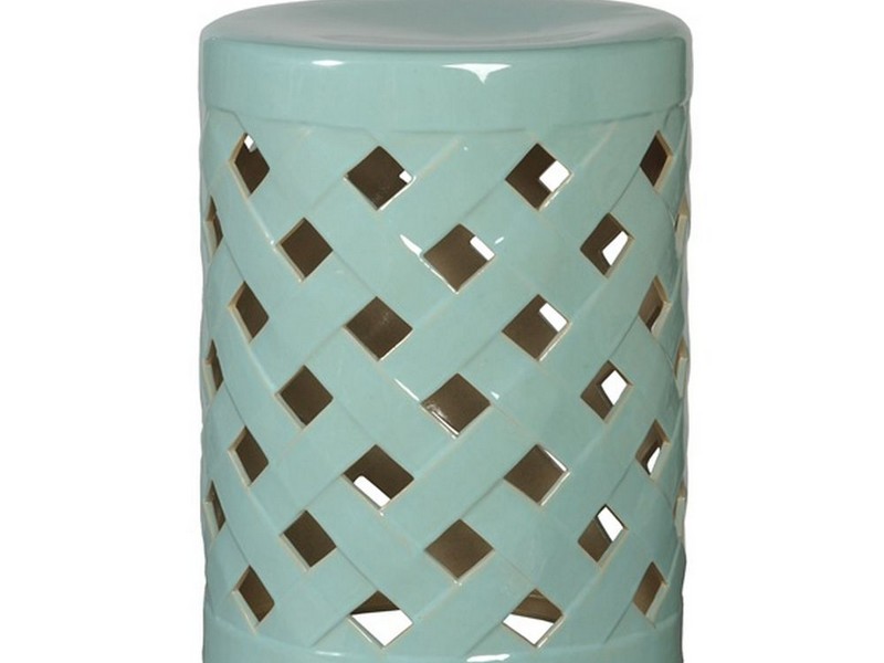 Turquoise Ceramic Garden Stool