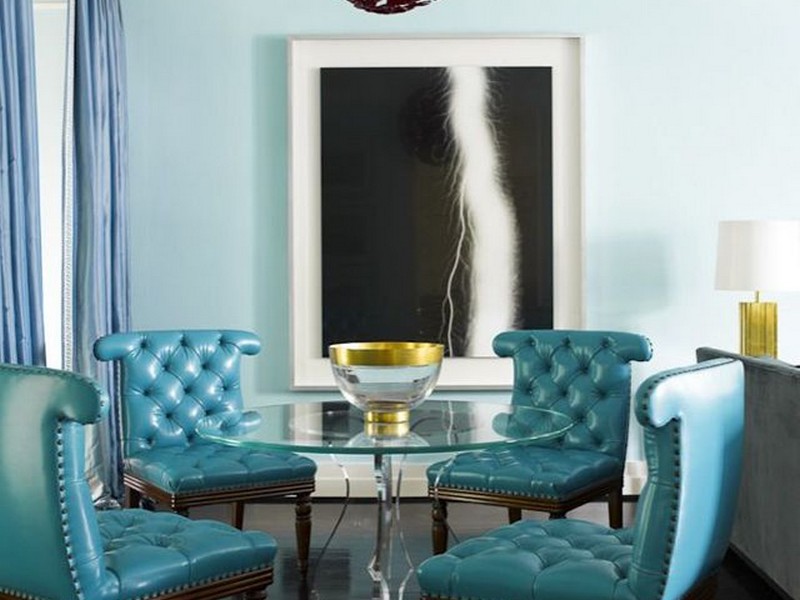 Turquoise Leather Dining Room Chairs