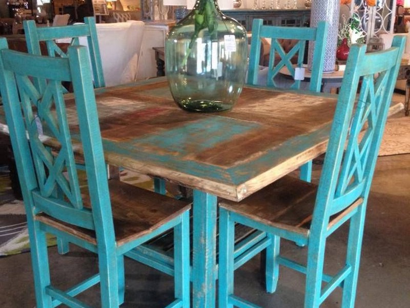 Turquoise Painted Dining Chairs