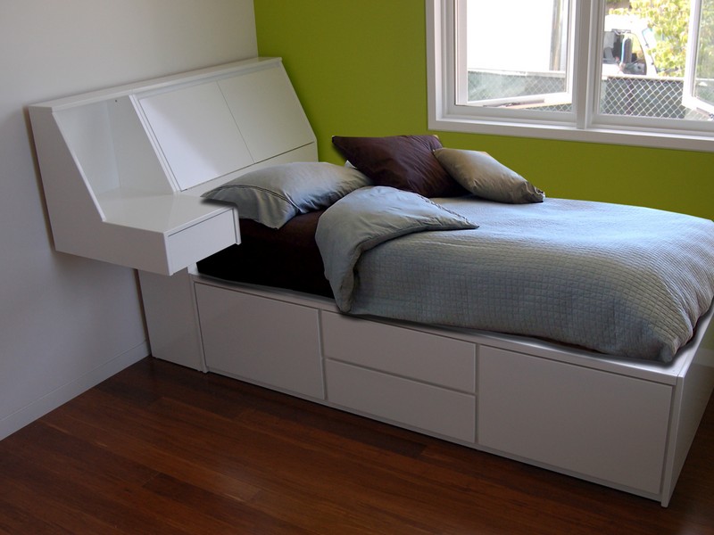 Twin Bed With Storage Drawers And Headboard