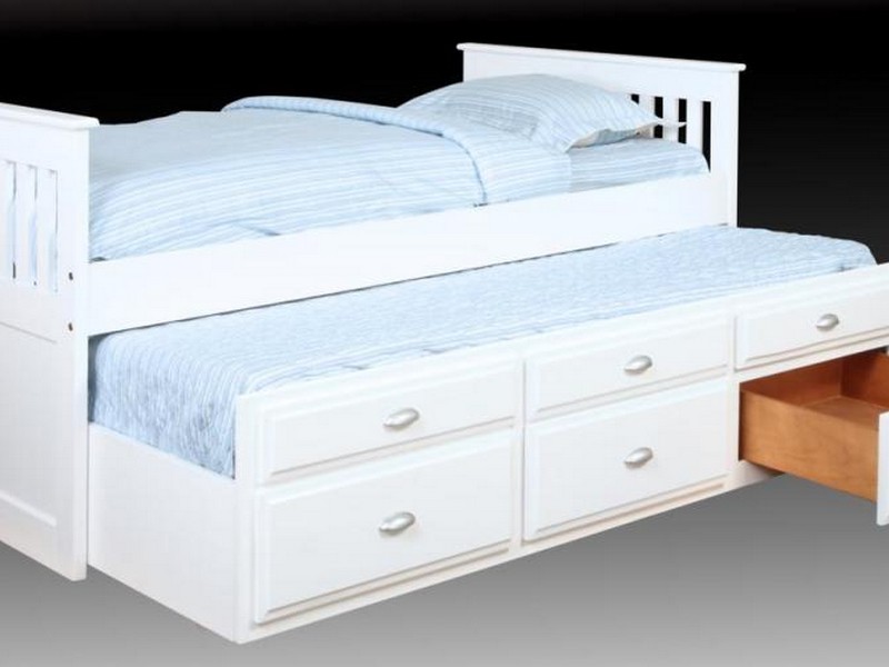 Twin Captains Bed White
