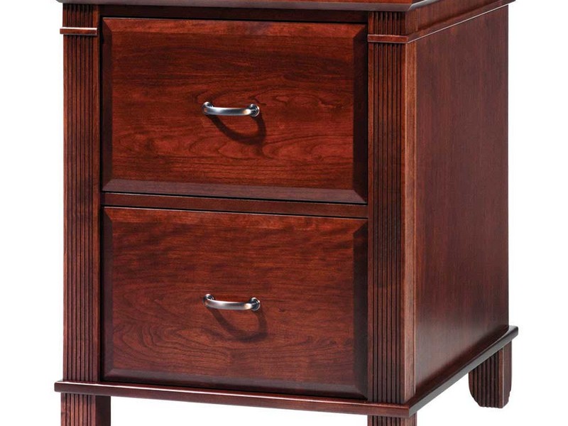 Two Drawer Wood File Cabinet With Lock