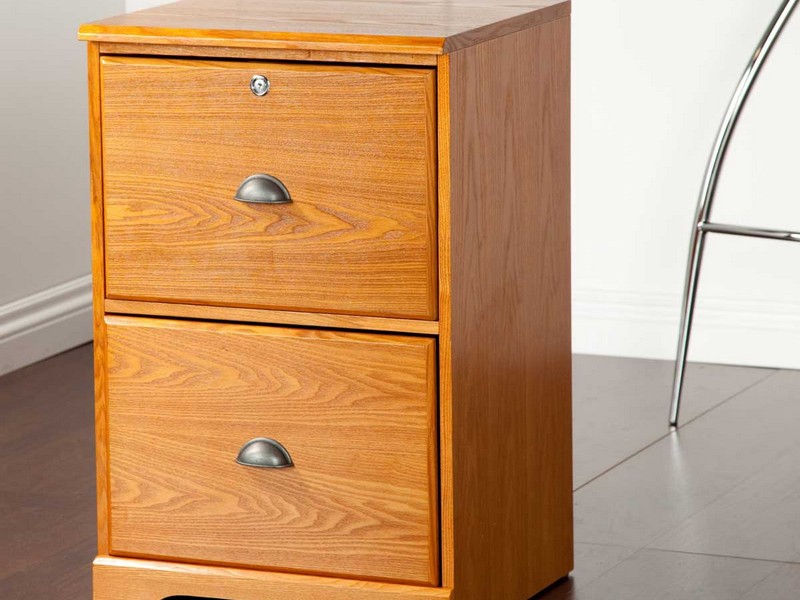 Two Drawer Wood File Cabinet