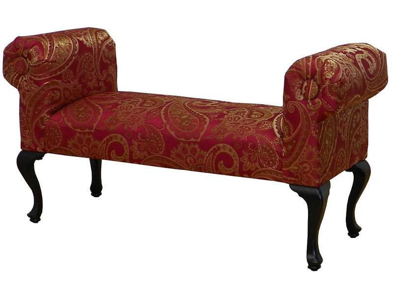 Upholstered Bench With Rolled Arms