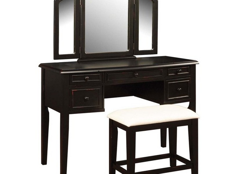 Vanity Table With Mirror And Bench