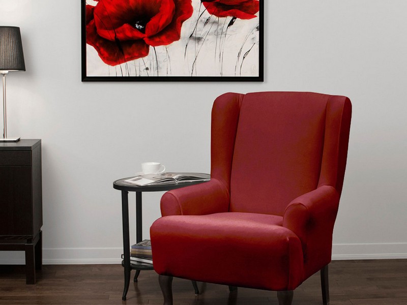 Velvet Wingback Chair Slipcover