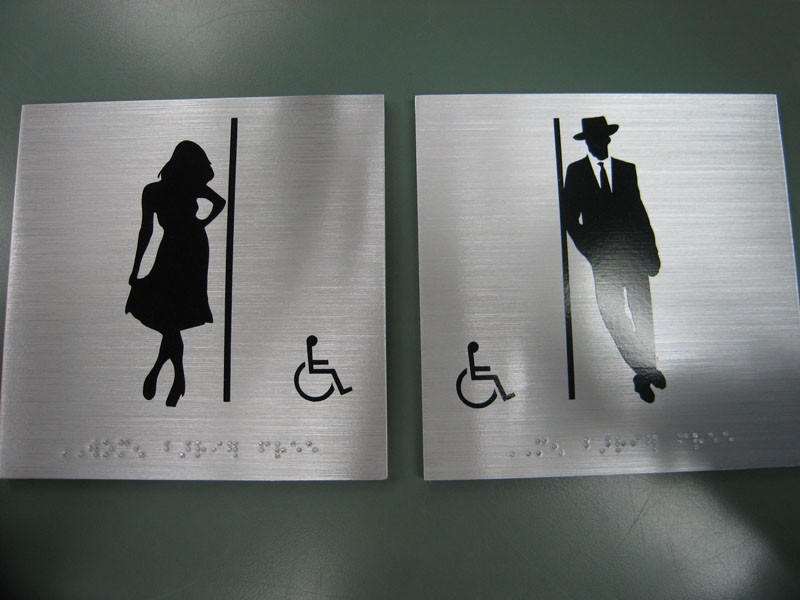 Vintage Bathroom Door Signs