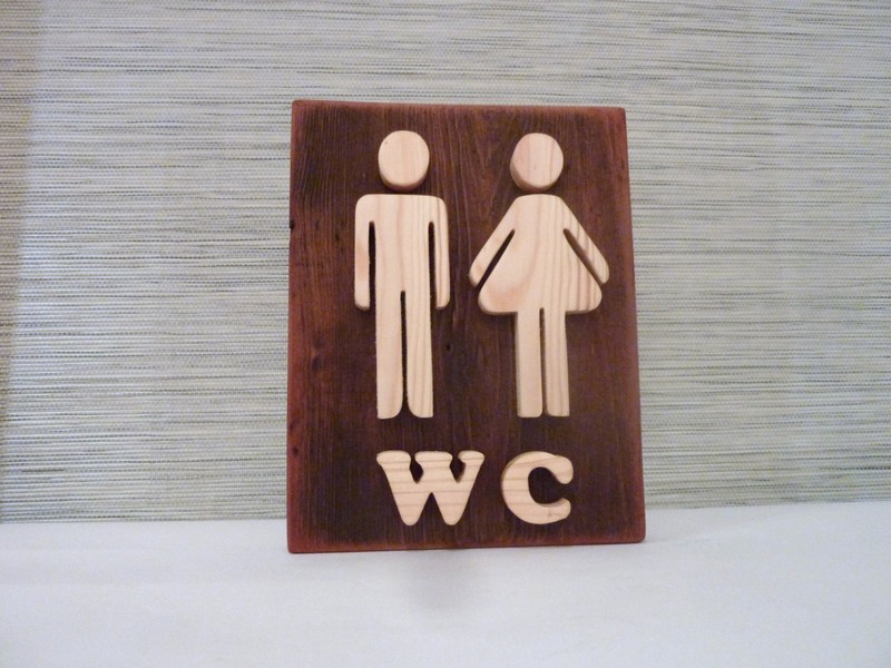 Vintage Bathroom Signs Wood