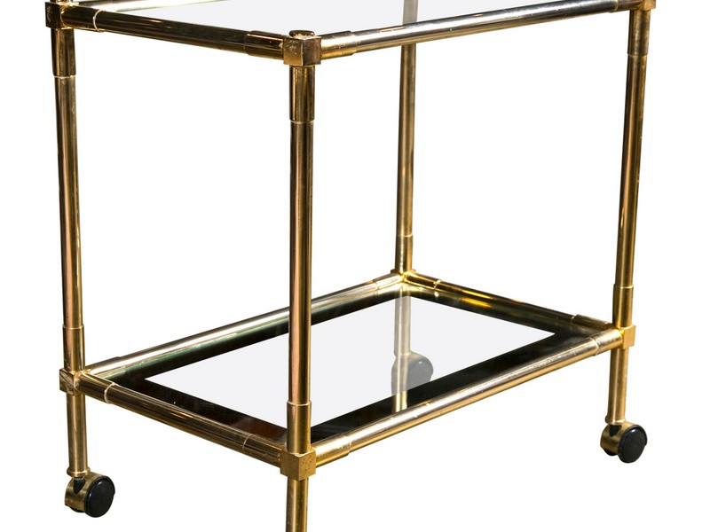 Vintage Brass Bar Cart