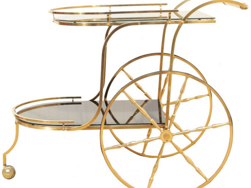 Vintage Brass Tea Cart