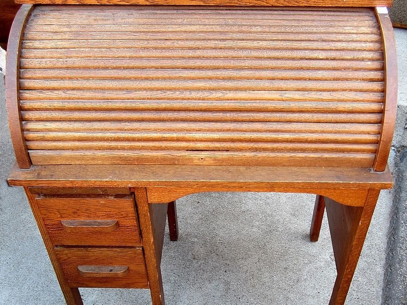 Vintage Childrens Roll Top Desk